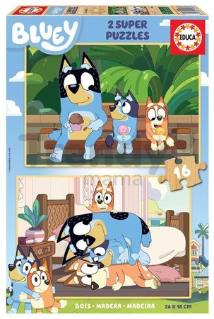 Drevené puzzle Bluey Educa 2x16 dielov