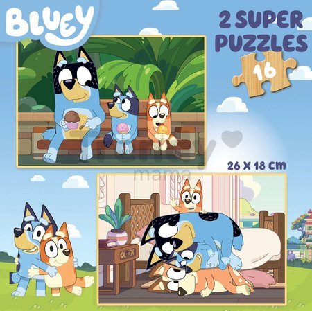 Drevené puzzle Bluey Educa 2x16 dielov