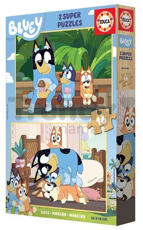 Drevené puzzle Bluey Educa 2x16 dielov