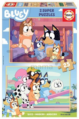 Drevené puzzle Bluey Educa 2x25 dielov