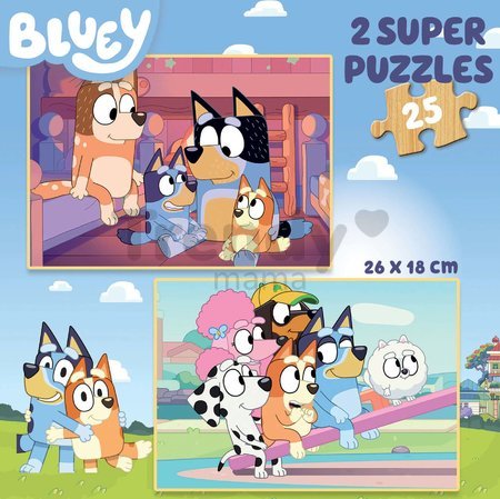 Drevené puzzle Bluey Educa 2x25 dielov