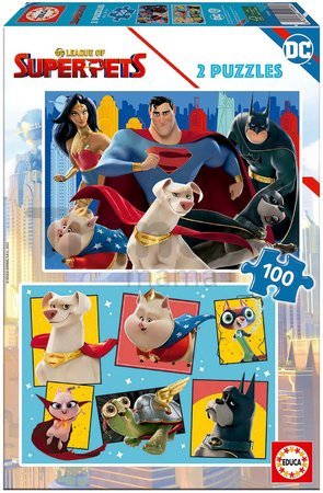 Puzzle DC League of Superpets Educa 2x100 dielov od 4 rokov