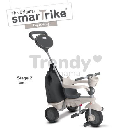 Trojkolka Voyage Touch Steering 4v1 smarTrike s 2 taškami a slnečnou clonou šedo-krémová od 10 mes