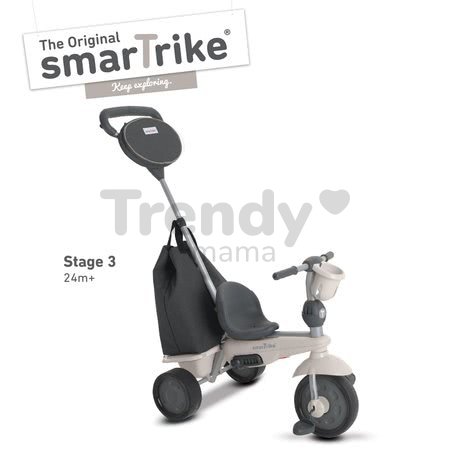 Trojkolka Voyage Touch Steering 4v1 smarTrike s 2 taškami a slnečnou clonou šedo-krémová od 10 mes