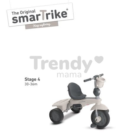 Trojkolka Voyage Touch Steering 4v1 smarTrike s 2 taškami a slnečnou clonou šedo-krémová od 10 mes