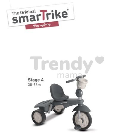 Trojkolka Voyage Touch Steering 4v1 smarTrike s 2 taškami a slnečnou clonou červeno-šedá od 10 mes