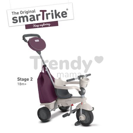 Trojkolka Voyage 4v1 smarTrike fialová Touch Steering s gumenými kolesami a tlmičom a držiakom na fľašu od 10 mes