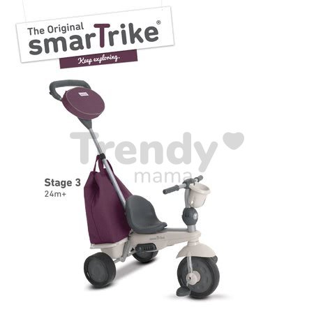 Trojkolka Voyage 4v1 smarTrike fialová Touch Steering s gumenými kolesami a tlmičom a držiakom na fľašu od 10 mes