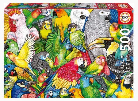 Puzzle Parrots Educa 500 dielov a Fix lepidlo