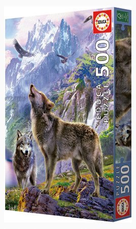 Puzzle Wolves in the rocks Educa 500 dielov a Fix lepidlo