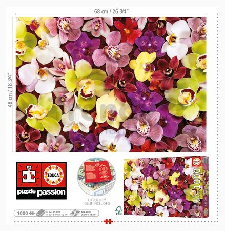 Puzzle Orchid Collage Educa 1000 dielov a Fix lepidlo