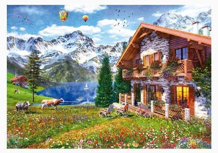 Puzzle Chalet in the Alps Educa 4000 dielov a Fix lepidlo