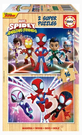 Drevené puzzle Spidey & his Amazing Friends Educa 2x16 dielov