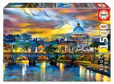 Puzzle St. Peter´s Basilica and the St. Angelo Bridge Educa 1500 dielov a Fix lepidlo