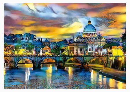 Puzzle St. Peter´s Basilica and the St. Angelo Bridge Educa 1500 dielov a Fix lepidlo