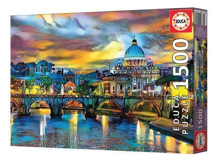 Puzzle St. Peter´s Basilica and the St. Angelo Bridge Educa 1500 dielov a Fix lepidlo