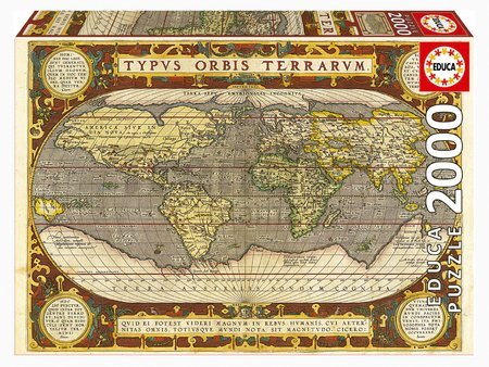 Puzzle Map of the World Educa 2000 dielov a Fix lepidlo