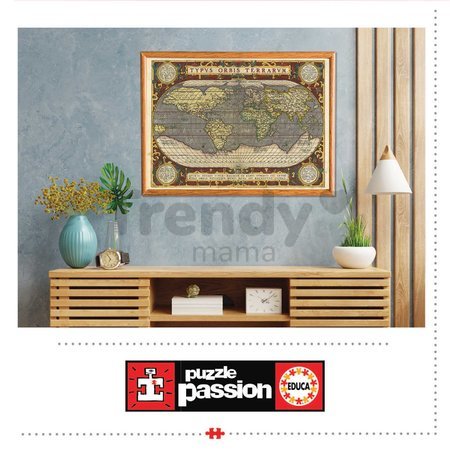 Puzzle Map of the World Educa 2000 dielov a Fix lepidlo