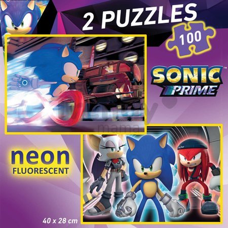 Puzzle Sonic Prime Educa 2x100 dielov svietiace od 6 rokov