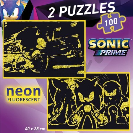 Puzzle Sonic Prime Educa 2x100 dielov svietiace od 6 rokov