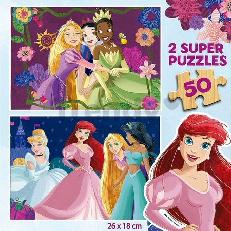 Drevené puzzle Disney Princess Educa 2x50 dielov od 4 rokov