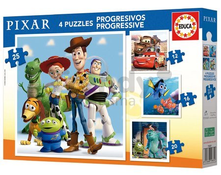 Puzzle Disney Pixar Progressive Educa 12-16-20-25 dielov od 3 rokov