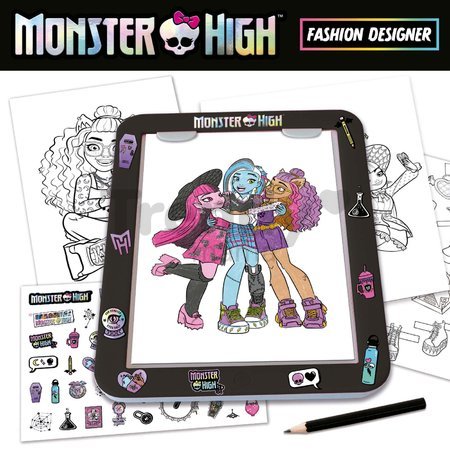 Kreatívne tvorenie s tabletom Fashion Designer Monster High Educa Vytvor si módne návrhy bábik 4 modely od 5 rokov