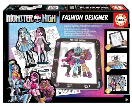 Kreatívne tvorenie s tabletom Fashion Designer Monster High Educa Vytvor si módne návrhy bábik 4 modely od 5 rokov