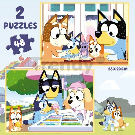 Puzzle Bluey Educa 2x48 dielikov v kufríku od 4 rokov