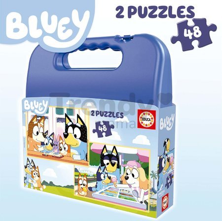 Puzzle Bluey Educa 2x48 dielikov v kufríku od 4 rokov