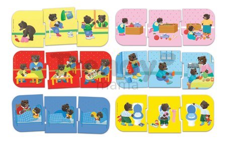 Náučná hra pre najmenších Je replace dans l´ordre Educa Učíme sa logicky vytvárať príbehy s medvedíkmi 6 puzzle dielikov od 24 mes