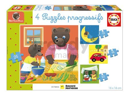 Puzzle Petit Ours Brun Progressive Educa 12-16-20-25 dielov