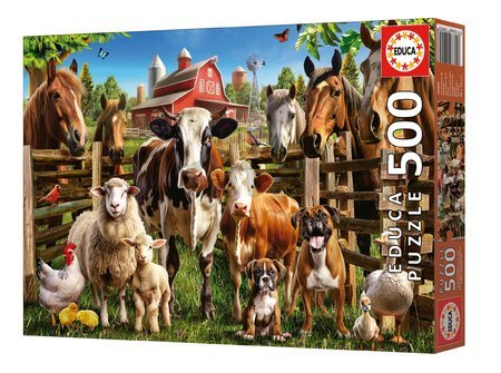 Puzzle Farmyard Buddies Educa 500 dielov a Fix lepidlo
