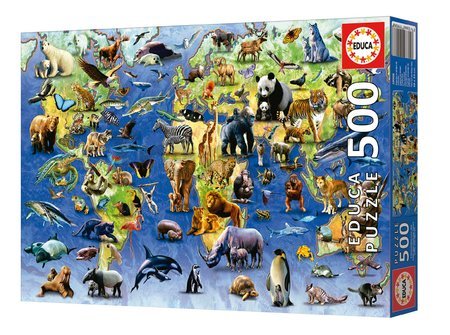 Puzzle One Hundred Endangered Species Educa 500 dielov a Fix lepidlo