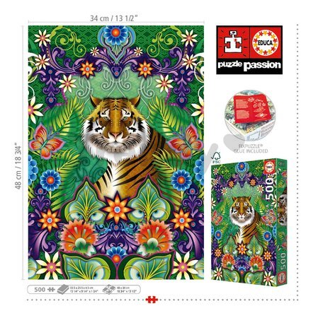 Puzzle Bengal Tiger Educa 500 dielov a Fix lepidlo