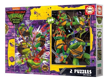 Puzzle Ninja Turtles Educa 2x500 dielov a Fix lepidlo