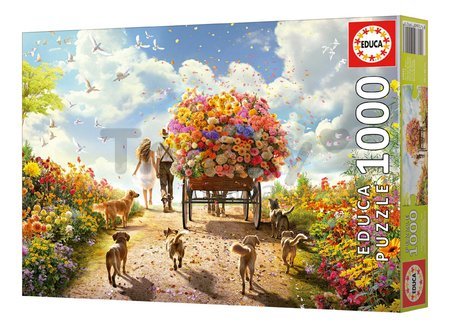 Puzzle Carrying Flowers Educa 1000 dielov a Fix lepidlo