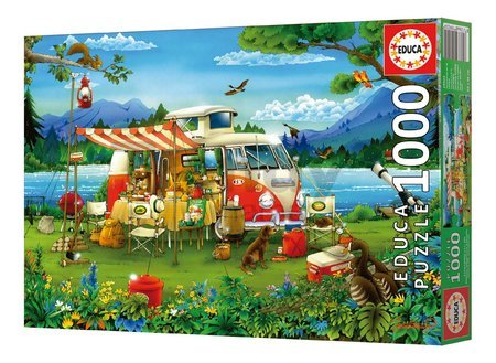 Puzzle Camping Holiday Educa 1000 dielov a Fix lepidlo