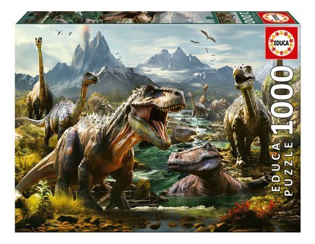 Puzzle Fierce Dinosaurs Educa 1000 dielov a Fix lepidlo