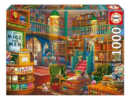 Puzzle Wonderful Bookshop Educa 1000 dielov a Fix lepidlo