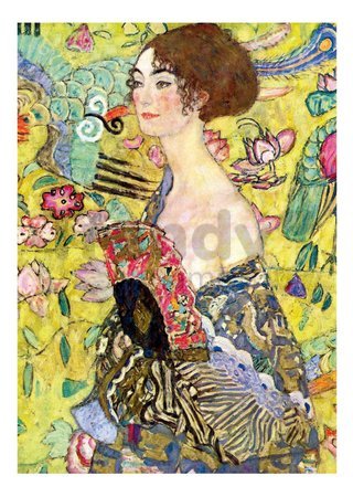 Puzzle Lady With a Fan Gustav Klimt Educa 1000 dielov a Fix lepidlo