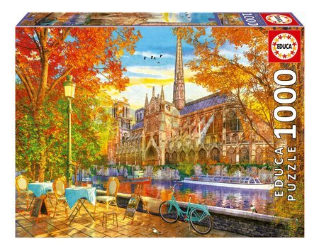 Puzzle Notre Dame in Autumn Educa 1000 dielov a Fix lepidlo