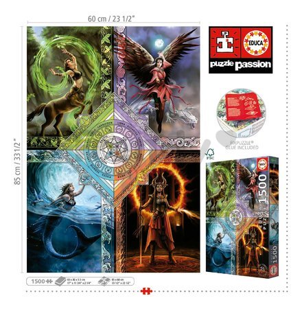Puzzle Elemental Magic Star Chart Anne Stokes Educa 1500 dielov a Fix lepidlo