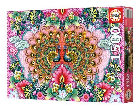 Puzzle Bengal Peacocks Educa 1500 dielov a Fix lepidlo