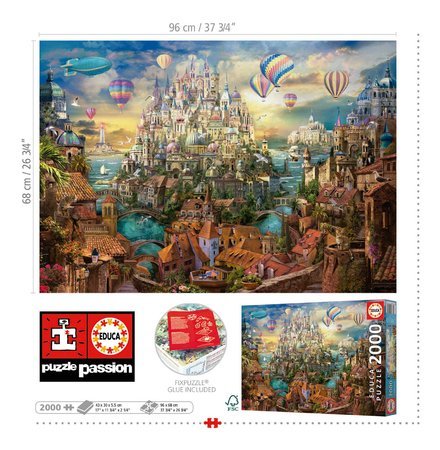 Puzzle Dream Town Educa 2000 dielov a Fix lepidlo