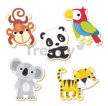 Baby puzzle Exotické zvieratká Educa 5-obrázkové od 24 mes