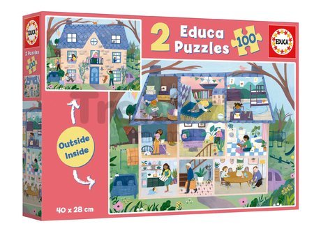 Puzzle Dom Inside&Outside House Educa 2x100 dielov od 6 rokov