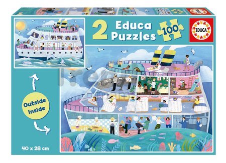 Puzzle Loď Inside&Outside Vessel Educa 2x100 dielov od 6 rokov