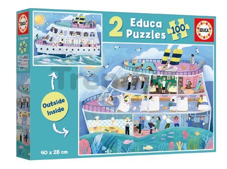 Puzzle Loď Inside&Outside Vessel Educa 2x100 dielov od 6 rokov