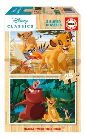 Drevené puzzle Leví kráľ Disney Educa 2x25 dielov